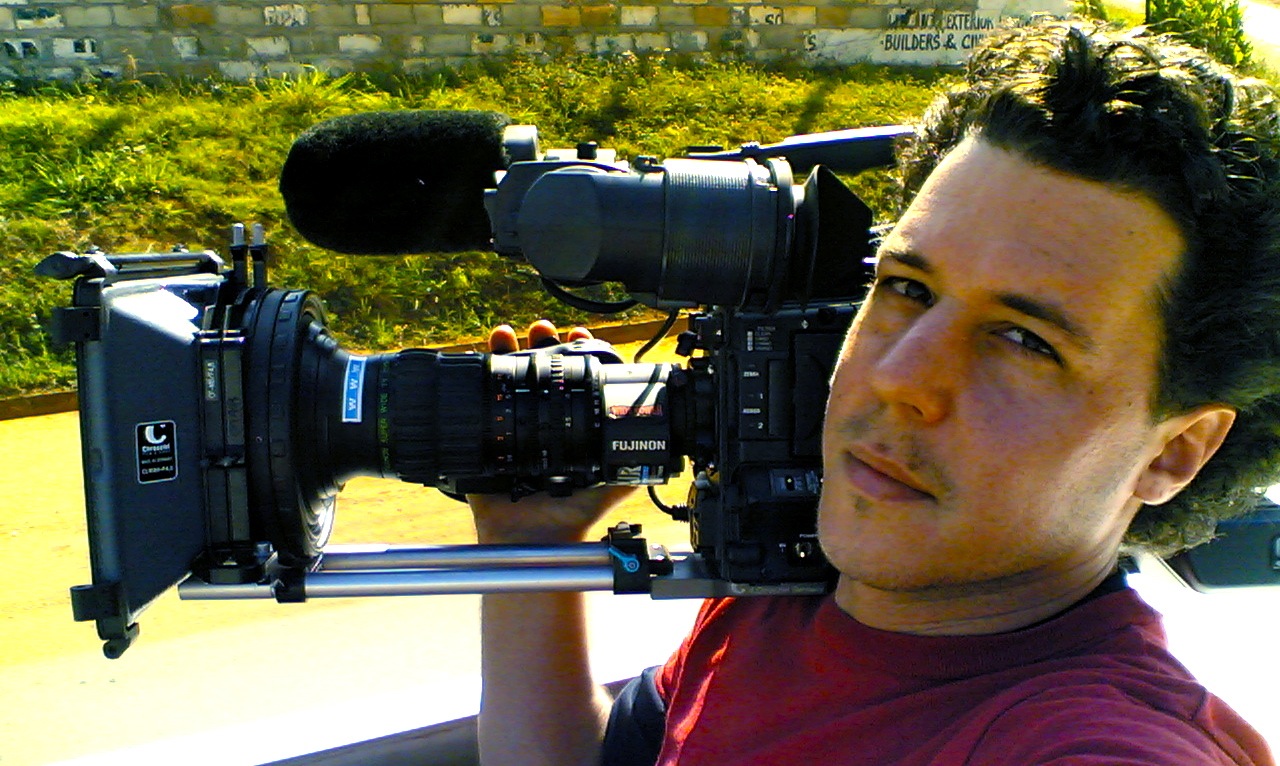 On set — close-up with camera