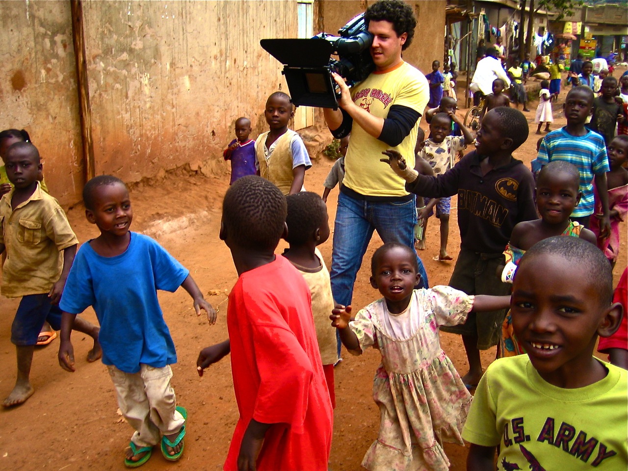 Filming in Uganda